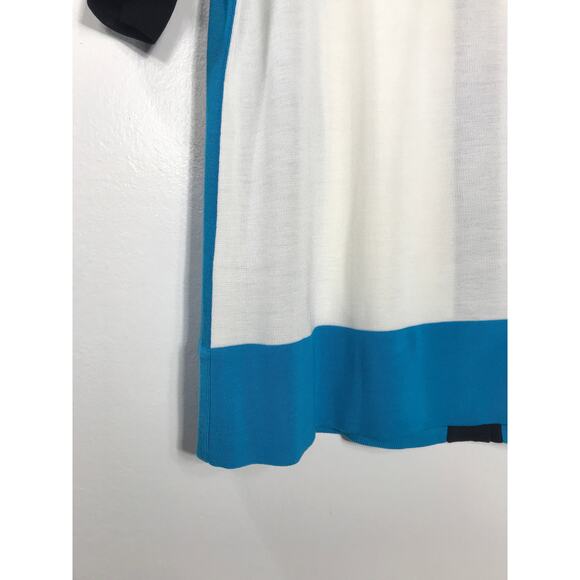 Exclusively Misook Sweater Cardigan Colorblock Blue White Black - Picture 7 of 9